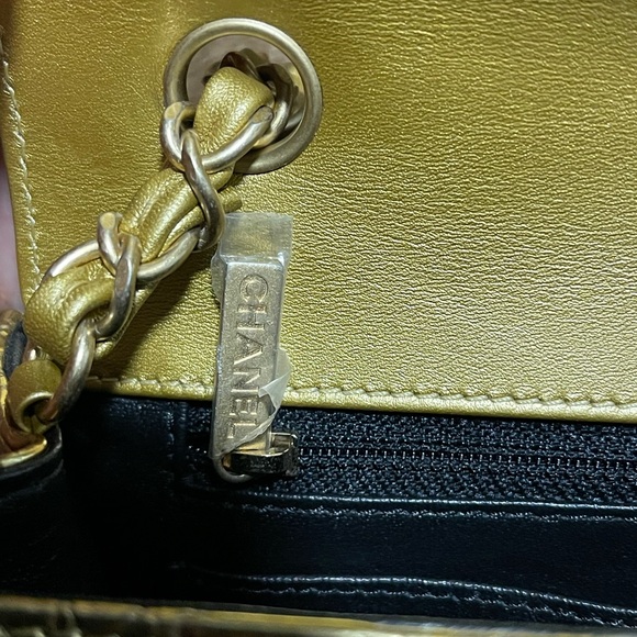 CHANEL Gold Embossed Croc Mini Flap Bag - Picture 12 of 16